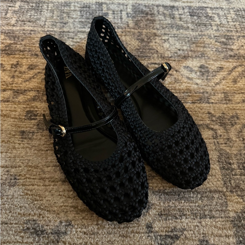Black Zara Woven Women's Shoes